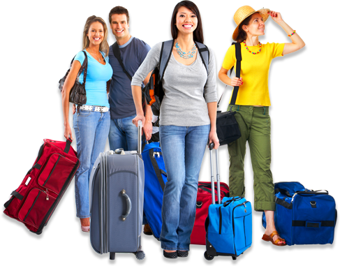 Travelers with luggage